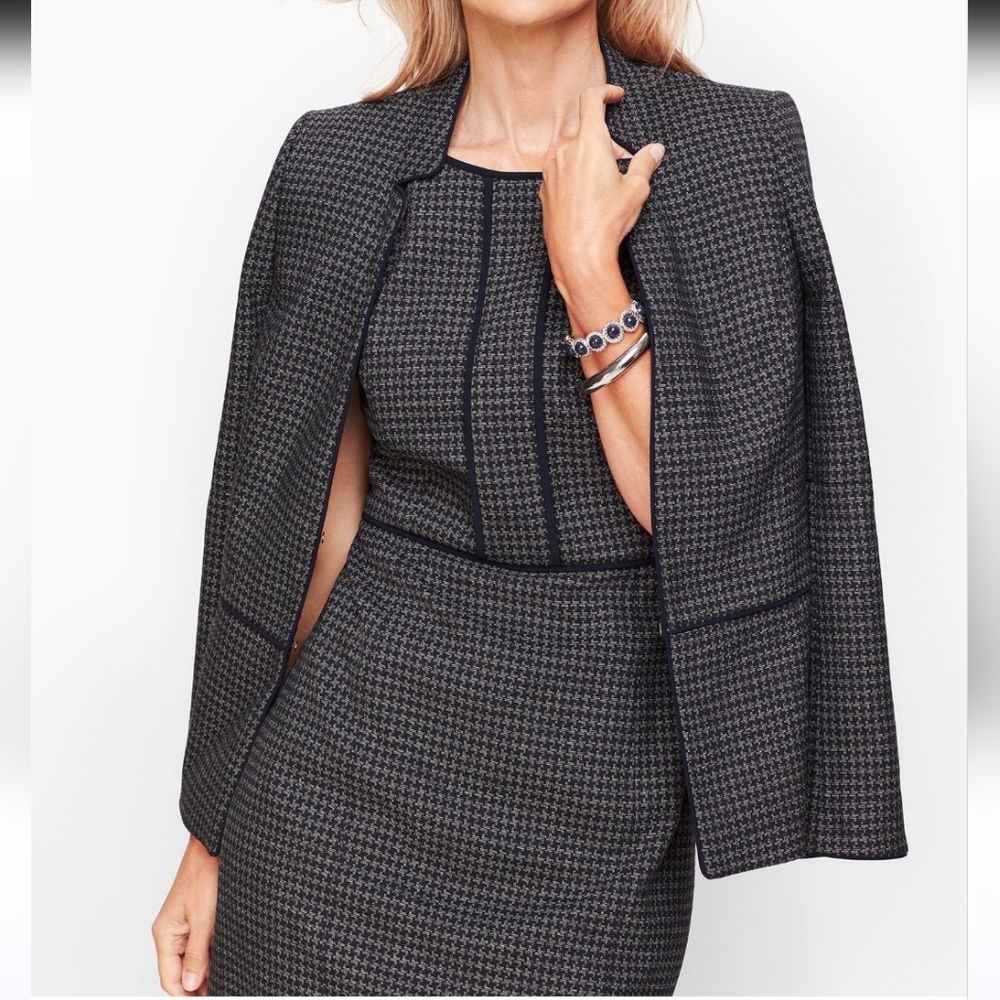 Talbots Stretch Houndstooth Tweed Jacket and Dress‎ Set